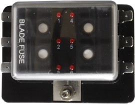 6 Position LED Blade Fuse Box (standard blade fuses)