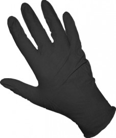 Box of 100 Black Nitrile Gloves POWDER FREE