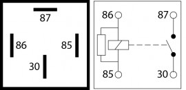 Relay 4-pin 12v 40A Open/Resistor